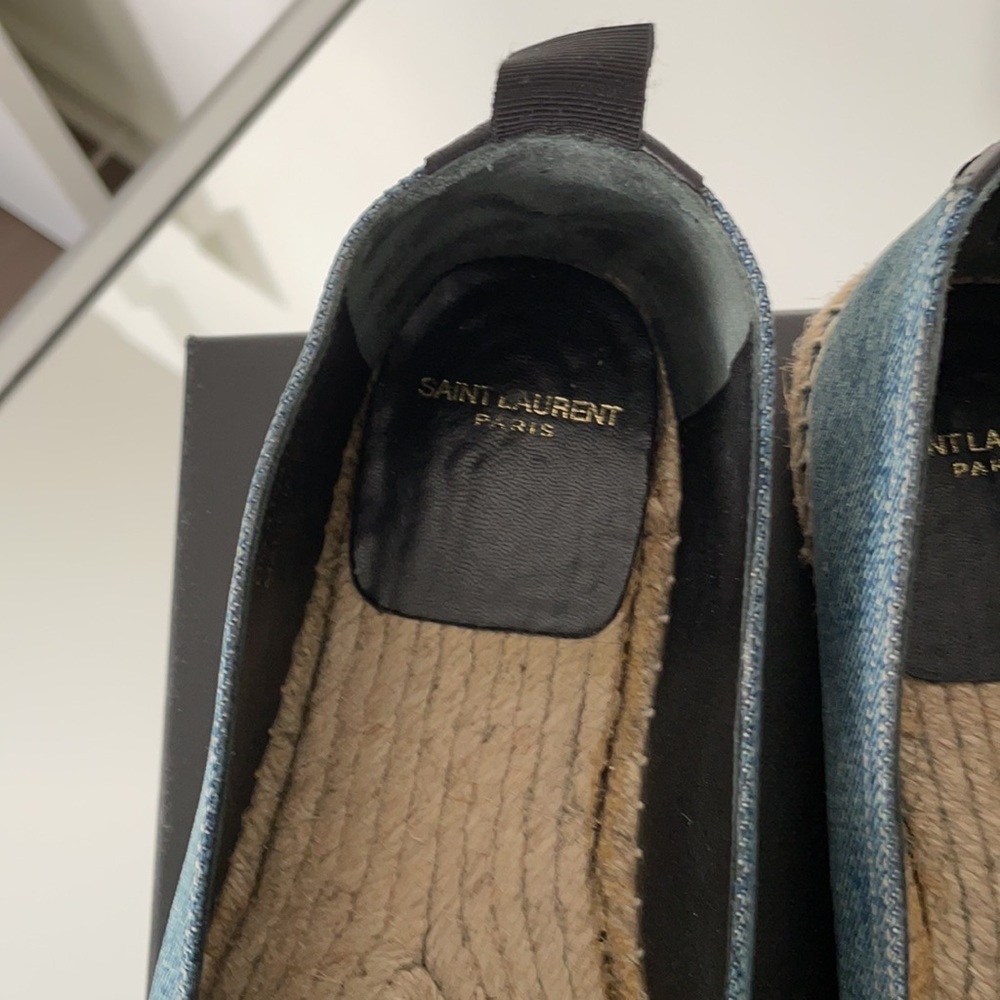 Saint Laurent espadrille denim dirty/mat Napa light blue/Nero in the box - Picture 4 of 11
